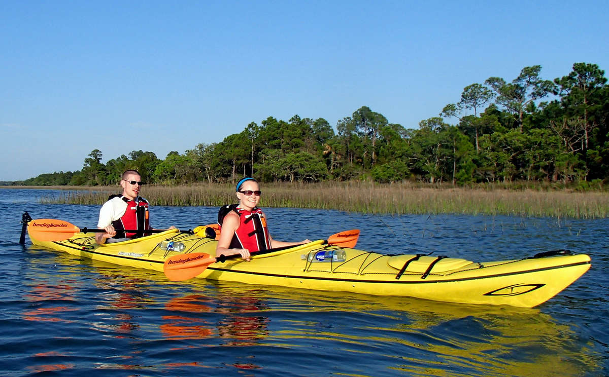 Couple kayaking in Lowcountry
