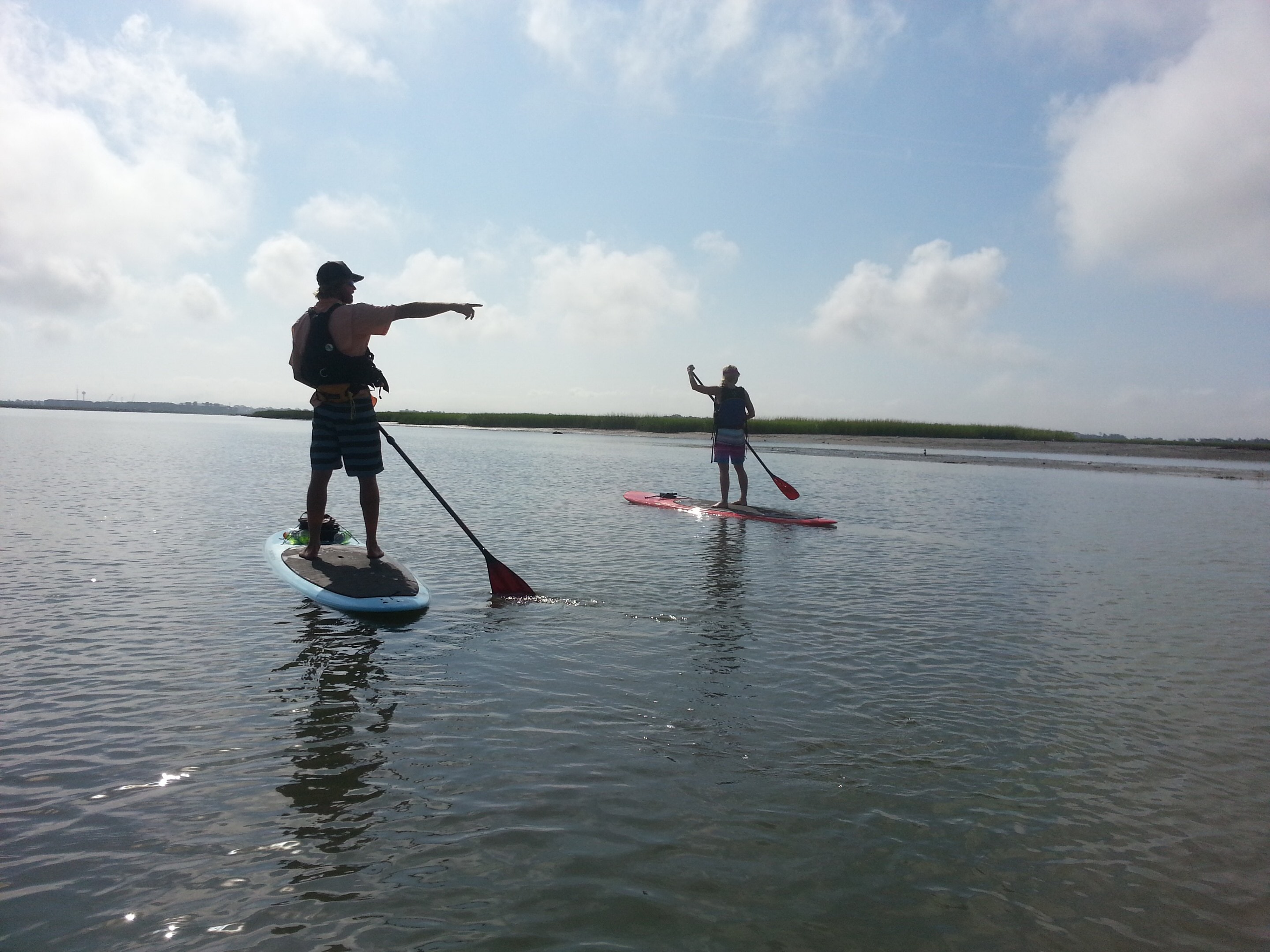 Paddleboarding in the marsh behind Folly Beach